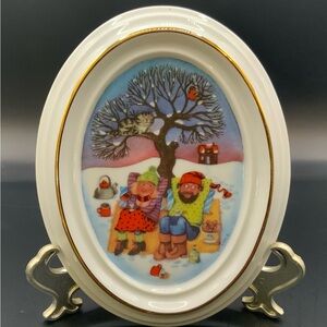 Rare Norway Art by Kari Grossman Picnic in the Snow